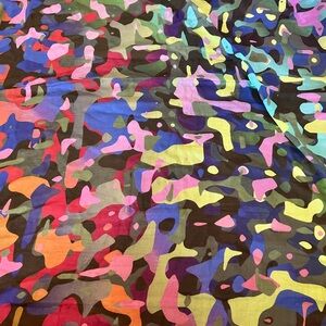 Colorful Camouflage Patterned Scarf. Made in Italy.